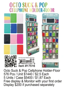 Octo Suck and Pop Cellphone Holder-Grande 576 Pcs.